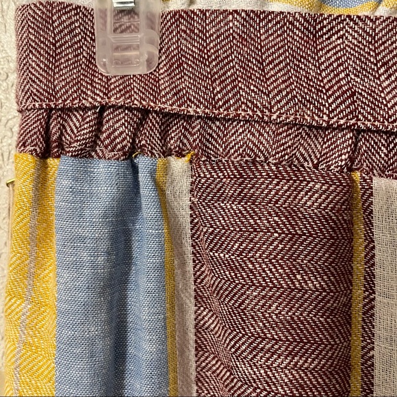 Indigo Rein women’s linen blend stripe mini skirt with pockets, L, multi colored - Picture 7 of 7